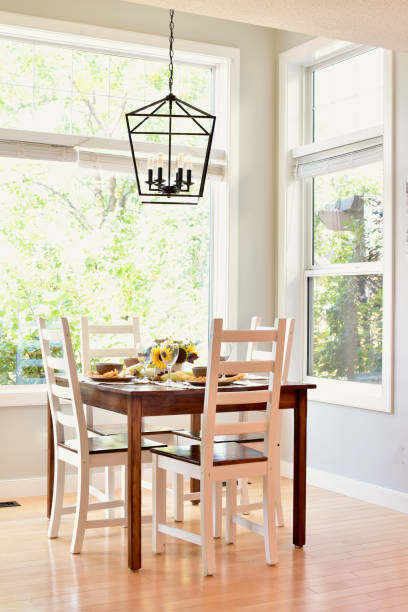 istock Fall autumn thanksgiving table setting for celebratory festive family dinner. 1339121192
