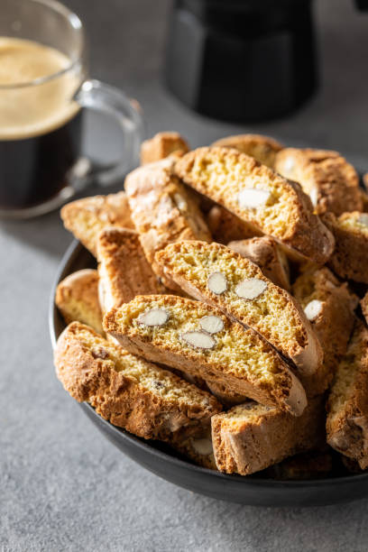 istock Italian cantuccini cookies. Sweet dried biscuits with almonds. 1339122225