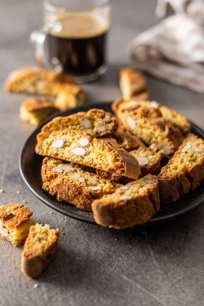 istock Italian cantuccini cookies. Sweet dried biscuits with almonds. 1339122270