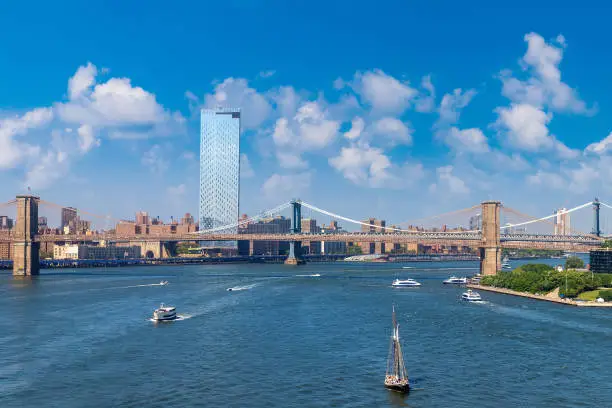 Photo of Brooklyn Bridge and Manhattan Bridge