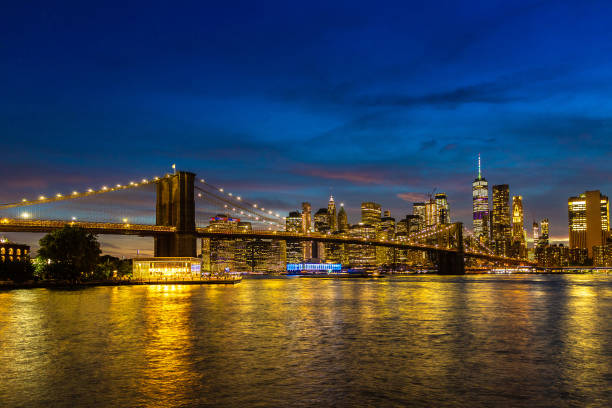 istock Brooklyn Bridge and Manhattan at night 1339124725