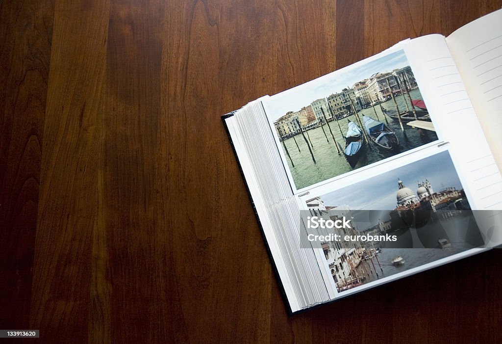 Photo Album on the Coffee Table A photo album opened up on the coffee table.  Photos of Venice, Italy are mine. Book Stock Photo