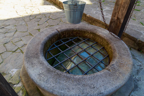 istock An old manual well with drinking water. Background with copy space for text 1339136991