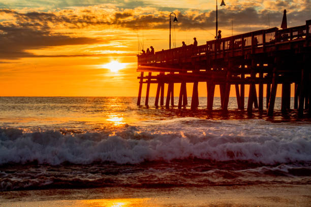 istock Sunrise at the Sandbridge pier 1339138237