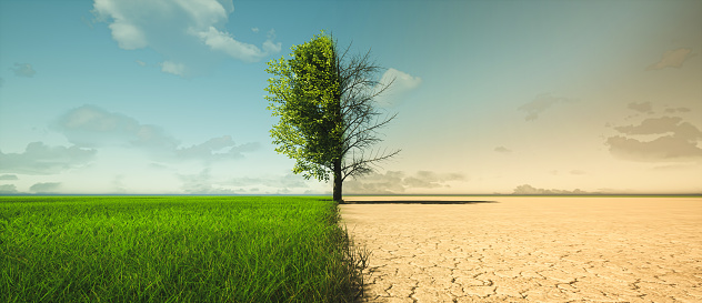 istock Climate change from drought to green growth 1339138376