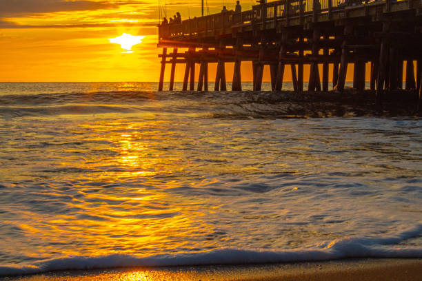 istock Sunrise at the Sandbridge pier 1339138817