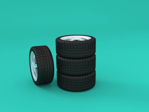 roue de voiture, pièce de véhicule, roue de voiture 3d avec pneu - white currency remote shiny photos et images de collection