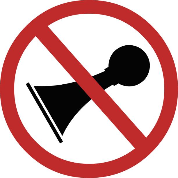 illustrations, cliparts, dessins animés et icônes de illustration vectorielle du klaxon de voiture de signalisation interdite et des bruits forts - do not disturb sign audio