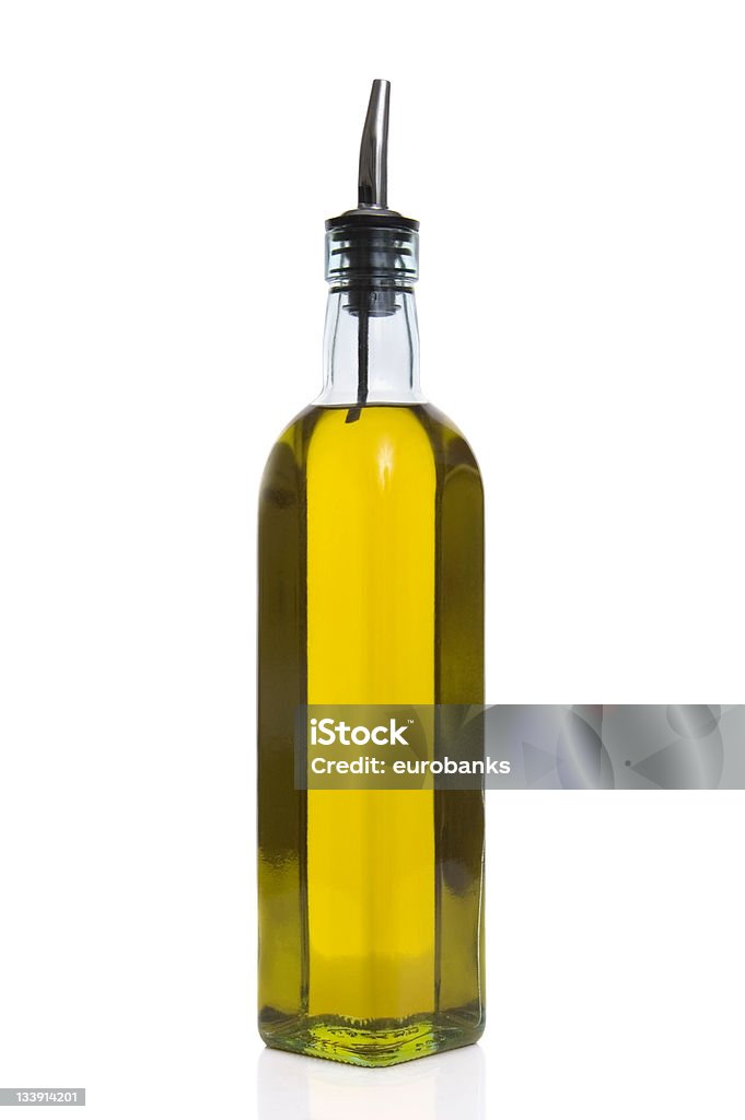 Olive Oil Bottle A glass bottle of olive oil. Bottle Stock Photo