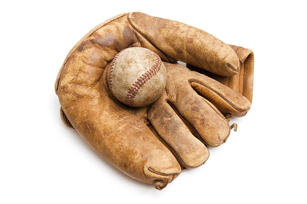 guante de béisbol vintage y - baseball glove baseball baseballs old fashioned fotografías e imágenes de stock