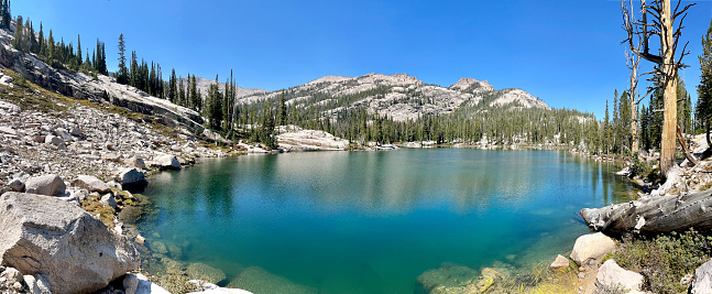 Reflection on a lake in the Sawtooth Wilderness