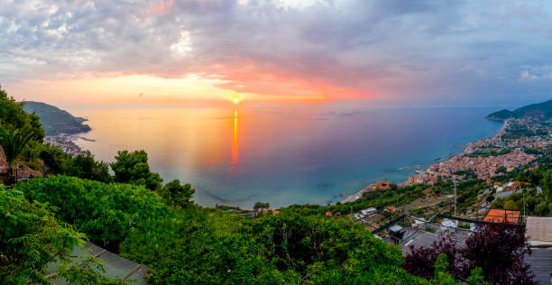 Castellabate, Campania, Italy: View from above of San Marco and Santa Maria di Castellabate