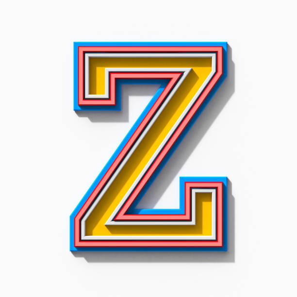 istock Slab serif colorful outlined font with shadows Letter Z 3D 1339147642