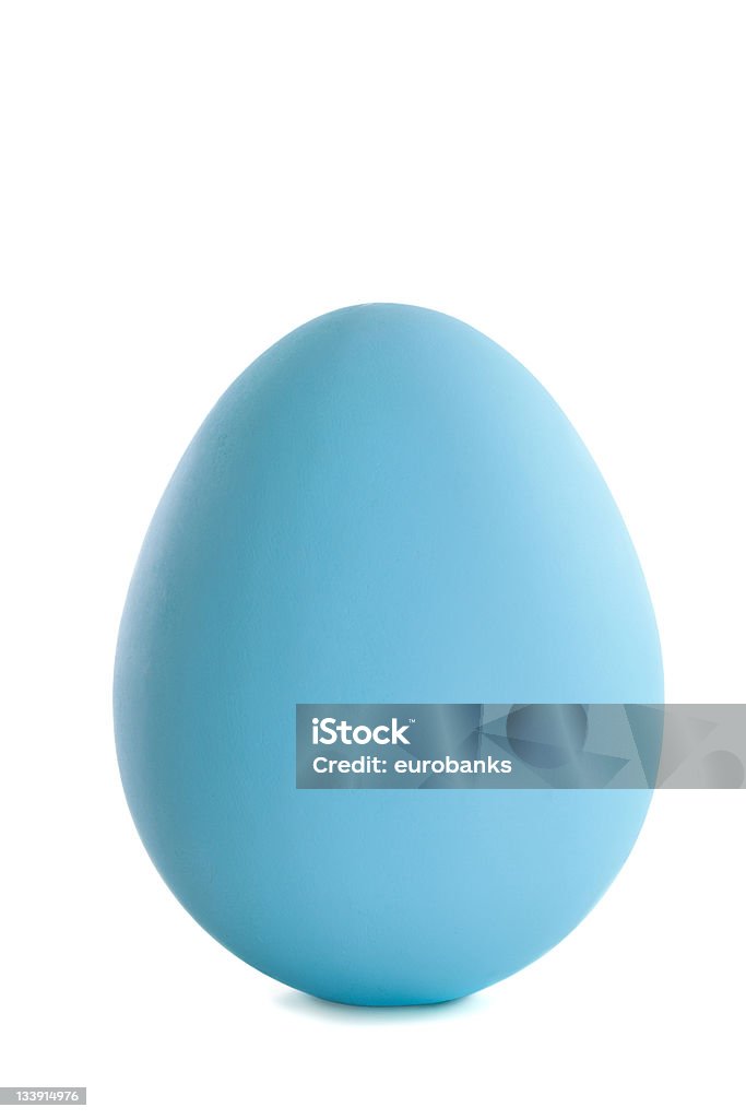 Blue Egg A blue craft egg isolated on white. Easter Egg Stock Photo