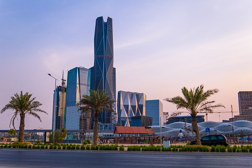 Modern architecture and skyscrapers in Kuwait City.