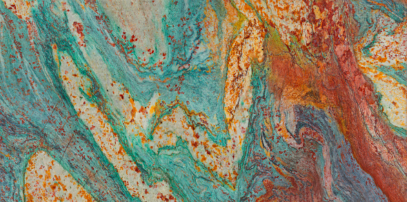 Background of a natural marble stone green blue brown veins