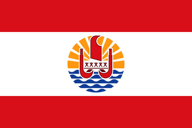 French Polynesia Flag vector art illustration