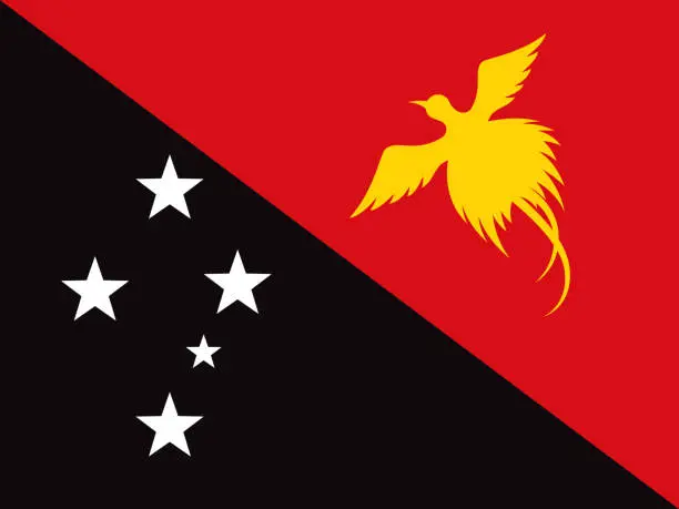 Vector illustration of Independent State of Papua New Guinea Flag