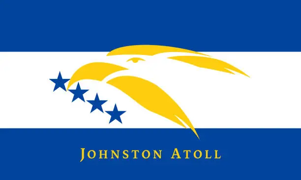 Vector illustration of Johnston Atoll (Kalama Atoll)  Flag