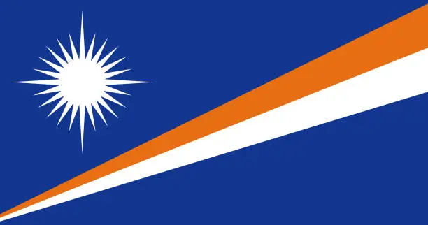 Vector illustration of Republic of the Marshall Islands Flag