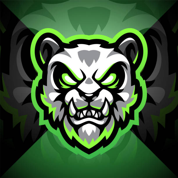 Panda head esport mascot Illustration of Panda head esport mascot are panda bears aggressive stock illustrations