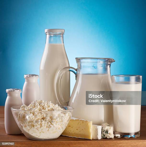 Foto de Produtos Lácteos e mais fotos de stock de Alimentação Saudável - Alimentação Saudável, Azul, Bebida