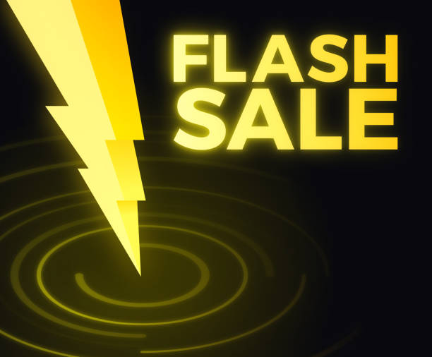 illustrazioni stock, clip art, cartoni animati e icone di tendenza di flash sale lightning strike sfondo - target sport flash
