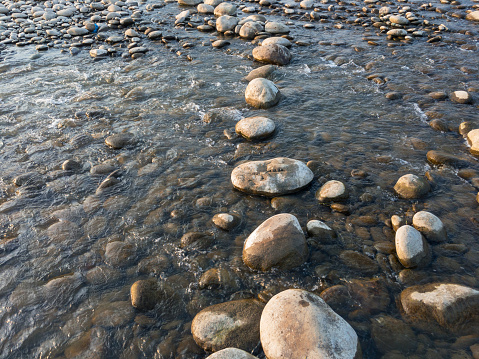 Stone steps for crossing the water