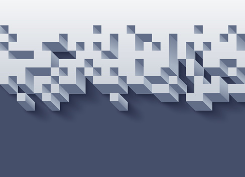 3D Edge Isometric Pixel Border