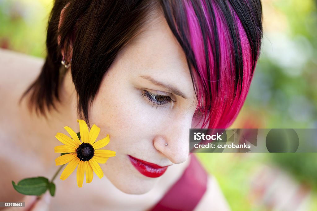 Punk Modell mit Blume - Lizenzfrei Blume Stock-Foto