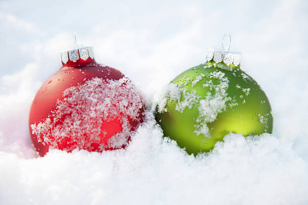 istock Christmas Ornaments in the Snow 133918678