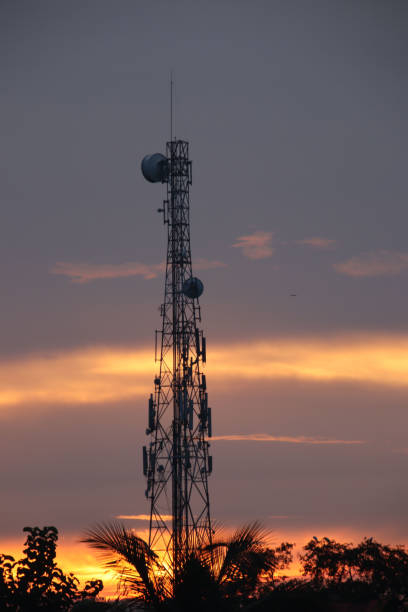 istock A mobile tower. green trees and red clouds natural scenery during sunset 1339188561