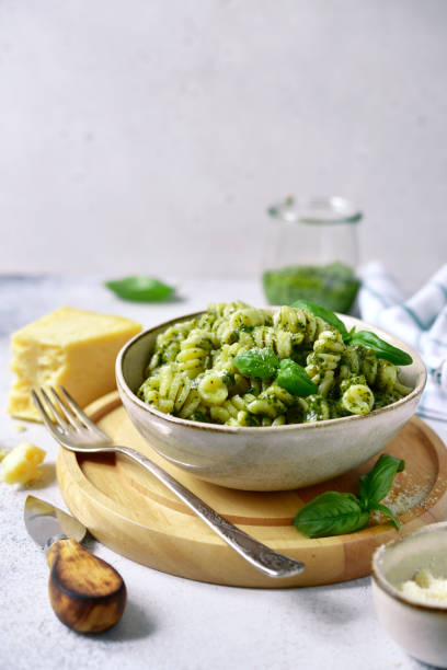 istock Fusilli pasta with pesto sauce 1339190712
