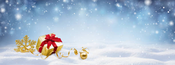 istock Festive Christmas snow background with copy space. 1339195066