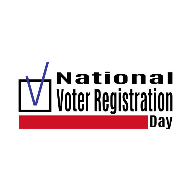 ilustraciones, imágenes clip art, dibujos animados e iconos de stock de día nacional de registro de votantes, idea para cartel, pancarta o volante, fecha importante - voter registration