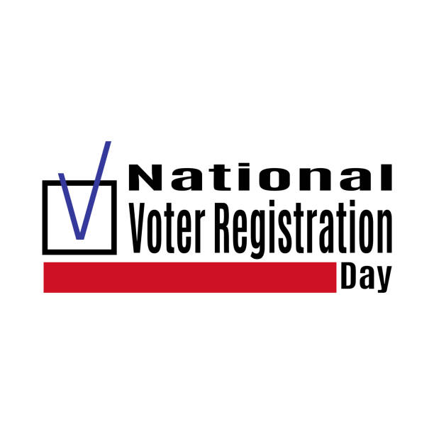 National Voter Registration Day, idea for poster, banner or flyer, important date National Voter Registration Day, idea for poster, banner or flyer, important date vector illustration registering stock illustrations