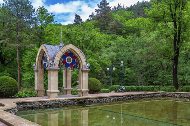Pavilion Glass Stream in Kislovodsk Kurortny Park, Russia