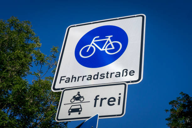 istock traffic sign of a bicycle road 1339200933