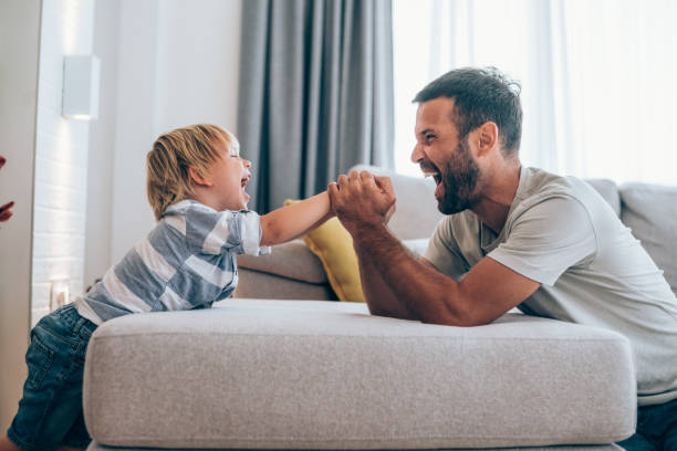 istock Father and little son at home. 1339201131