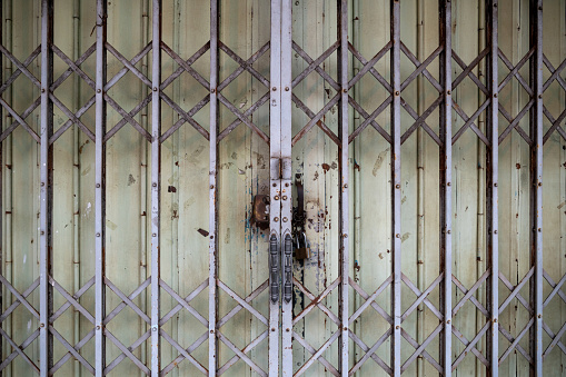 Image of Retro Style Slide steel locked shutter door.