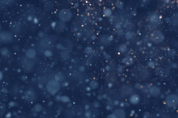 Falling Snow On The Blue. Background for winter time.