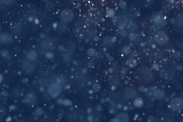 falling snow on the blue. background for winter time. - snowing snow snowflake night imagens e fotografias de stock