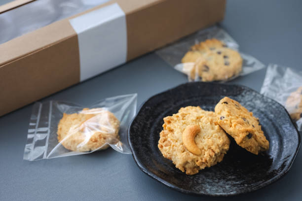istock chocolate chip and nut cookies with packaging 1339208871