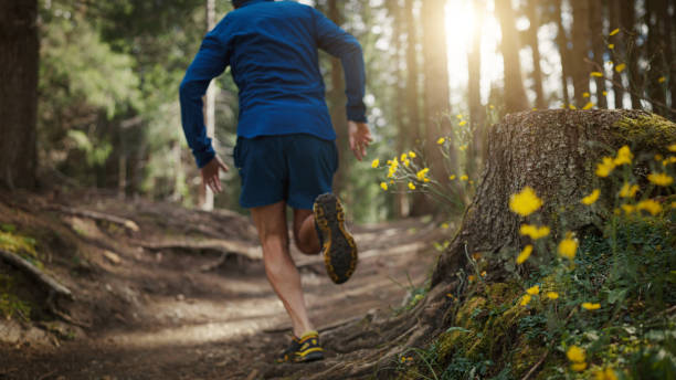 istock Man trail running in the forest 1339213076