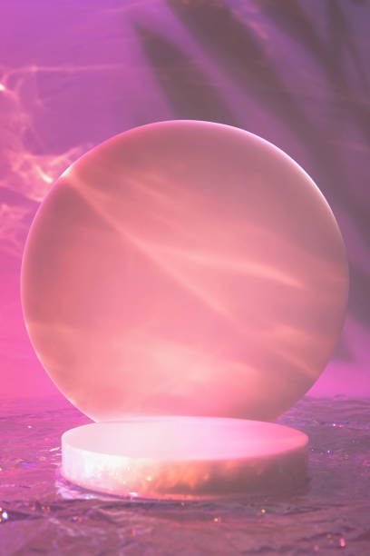 istock empty scene with cylinder podium on holographic pink background 1339219263