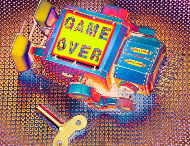 istock over tired robot  game over  bright colors 1339223045