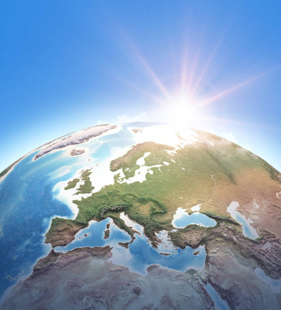 istock Physical earth map of Western Europe 1339231717