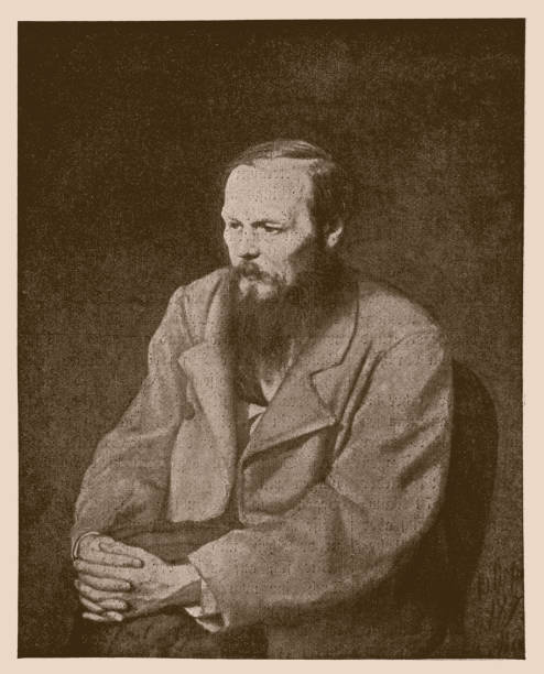 Fyodor Dostoevsky Illustration of a Fyodor Dostoevsky russian ethnicity stock illustrations