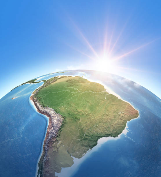 istock Physical earth map of South America 1339231805