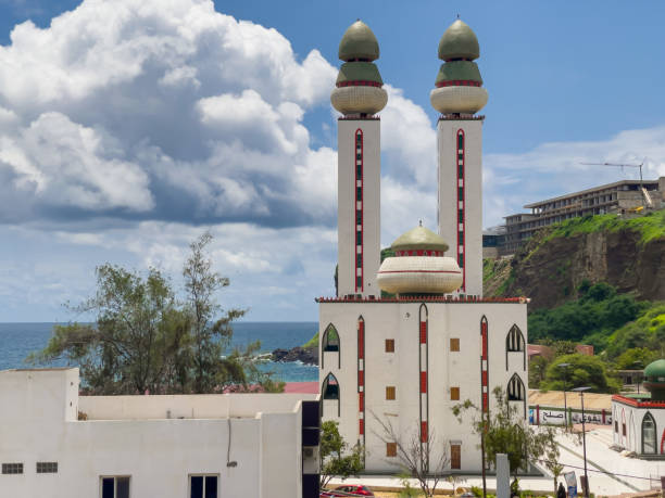 Dakar, Senegal, Africa. Septembre 5, 2021, Panoramic view of the divinity mosque, \